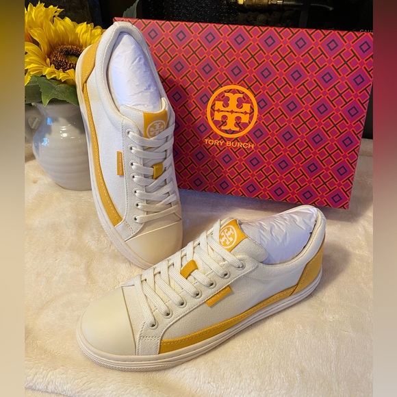 ✨NIB✨TORY BURCH CANVAS COURT SNEAKERS - Picture 4 of 8